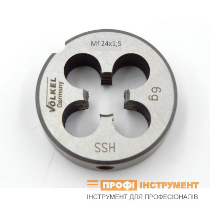 Round die M 24 x 1,5 metric thread, DIN 223, HSS, Volkel