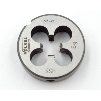 Round die M 24 x 1,5 metric thread, DIN 223, HSS, Volkel