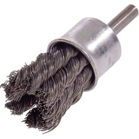 End brush D19x28 mm, shank 6 mm, Stranded steel wire 0,50 mm, Z6 harnesses, 20000 rpm End brush D19x28 mm, shank 6 mm, Stranded steel wire 0,50 mm, Z6 harnesses, 20000 rpm