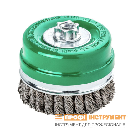 Щетка чашечная 100хМ14х2.0; Скрученная жгутами нержавеющая проволока 0.5 мм; Z26 жгутов; 9000 об / мин LESSMANN ( ЛЕСМАН )