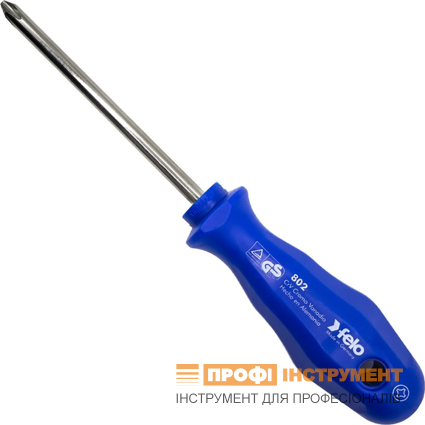 Отвертка слесарная PH0х60х80 мм; хром-ванадиевая сталь; никелированная.