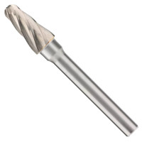 Rounded Cone Carbide Burr 16x30x75 mm Type L (KEL), Cut 1A, 6 mm Shank MAYKESTAG (0789806116100)