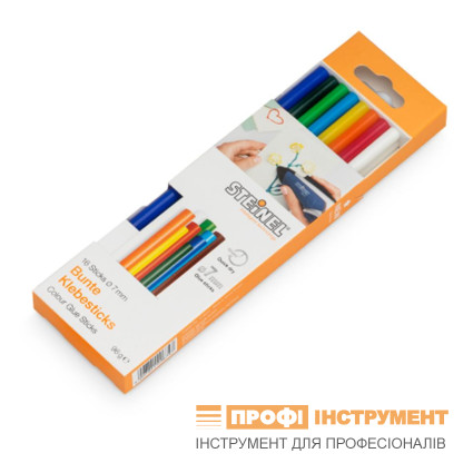 Стержни термоклеевые STEINEL - Color-Sticks 7 мм цветные 96 г (16 шт) (006969)