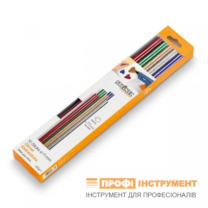 Стержни термоклеевые STEINEL - Glitter Sticks 11 мм цветные с блестками 200 г (10 шт) (064891)