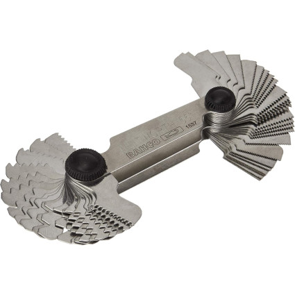 Set of BAHCO thread gauges - metric with a pitch of 0.25-6.0 mm and inch with a pitch of 4-62 TPI (52 pcs.) (1537)