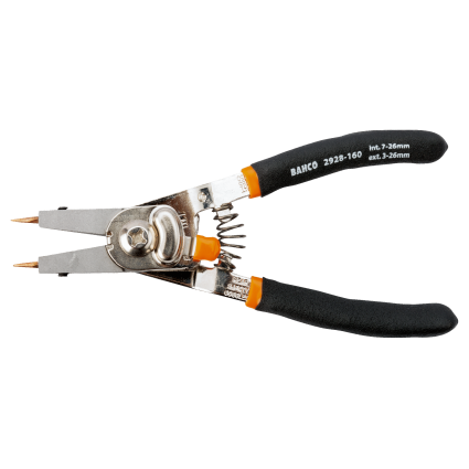 BAHCO 160mm External and Internal Stop Port Ring Pliers with Replaceable Tips (2928-160)