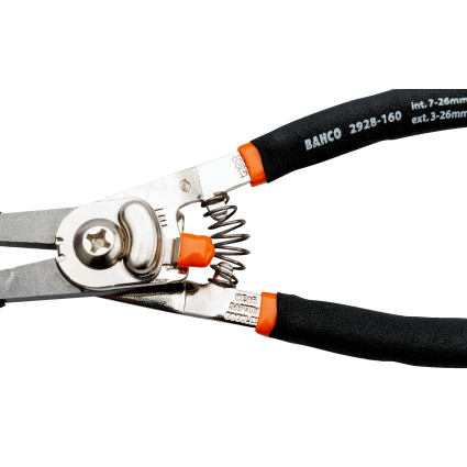 BAHCO 160mm External and Internal Stop Port Ring Pliers with Replaceable Tips (2928-160)