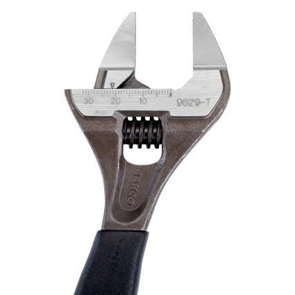 BAHCO adjustable wrench with a measuring scale of 0-38 mm and an ERGO handle (9031-T)