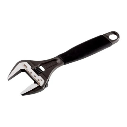 Bahco adjustable lightweight wrench with scale, grip 38mm, chilled, phosphated, corner 15 degrees, ISO 6787, DIN 3117, ASME B107,8M - 2003, BS 6333, ERGO (art, 9031)