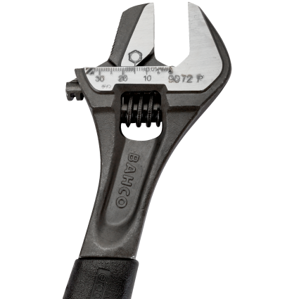 Adjustable wrench BAHCO ERGO™ 90P with central nut, rubber grip (9071P)