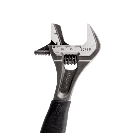 Adjustable wrench BAHCO ERGO™ 90P with central nut, rubber grip (9071P)