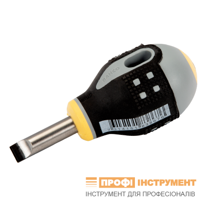 BAHCO Stubby screwdriver, 1.0x5.0x25x58 mm slot, with rubber handle (BE-8350)