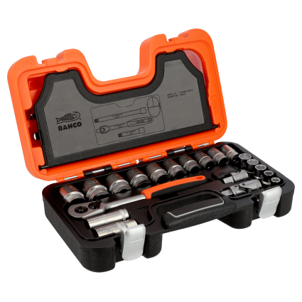 Набір головок торцевих BAHCO 1/2" дюймових розмірів 3/8" - 1,1/4" 23 шт. (S240AF)