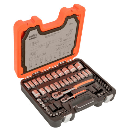 Socket Set BAHCO with 1/4" and 1/2" Drive 77 pcs in Case (S800)