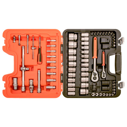 Socket Set BAHCO with 1/4" and 1/2" Drive 77 pcs in Case (S800)