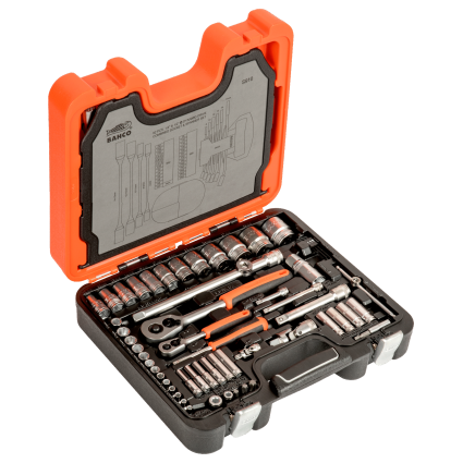 BAHCO 1/2" and 1/4" Socket Set; 91 Pieces (S910)