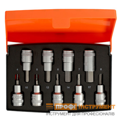 Socket Head Set BAHCO with Hex Bits 1/2" 9 pcs in Case (S9HEX)