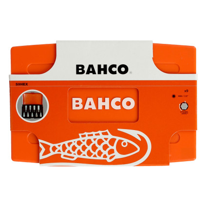 Socket Head Set BAHCO with Hex Bits 1/2" 9 pcs in Case (S9HEX)