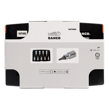 Socket Head Set BAHCO with TORX Bits 1/2" T20-T60 9 pcs in Case (S9TORX)