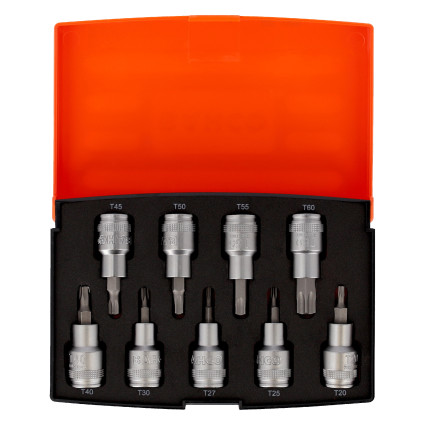Socket Head Set BAHCO with TORX Bits 1/2" T20-T60 9 pcs in Case (S9TORX)
