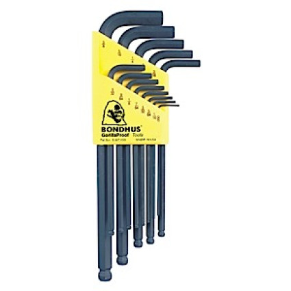 Hexagonal BONDHUS wrench set, 13pcs, ,050-3/8", spherical, elongated (art, 10937)