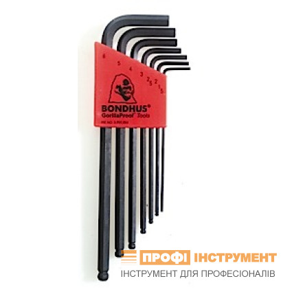 Набор ключей Bondhus шестигранный 7 шт; 1,5/2/2,5/3/4/5/6 мм; сферич. продоль (арт. 10992)