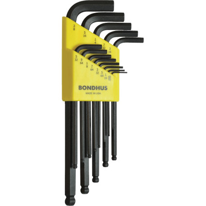 Set of Bondhus hex keys 15 pieces, 1,27-10,0mm, spherical along, (art, 10995)