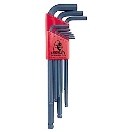 Set of Bondhus hex keys 9 pcs, 1,5 / 2 / 2,5 / 3/4/5/6/8 / 10,0mm, spherical along, (art, 10999)