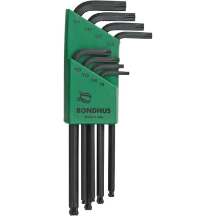 Набір ключів Bondhus TORX 8 шт, T9/T10/T15/T20/T25/T27/T30/T40, сферич. (11332)