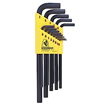 Набір ключів BONDHUS (БОНДХУС) шестигранних дюймів. 13 шт, .050-3/8". подовжений