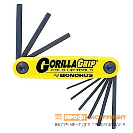BONDHUS wrench set hex inch, folding 9pcs, 5/64-1/4" (12589) BONDHUS wrench set hex inch, folding 9pcs, 5/64-1/4" (12589)