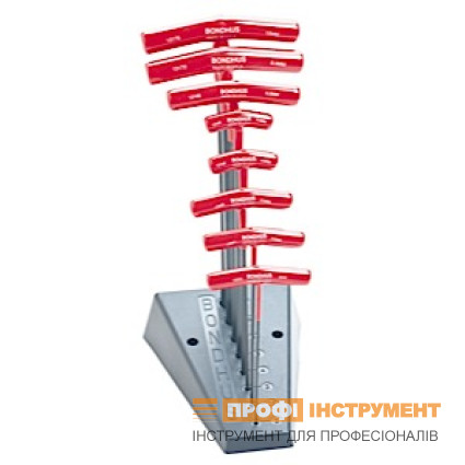 Набір викруток BONDHUS (БОНДХУС) Т-подібних шестигранних 2-10 мм+стійка, CrV сталь.