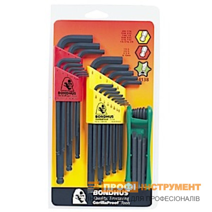 Set of BONDHUS hex wrenches 30 pcs, ,050-3/8" + 1,5-10 mm spherical + folding TORX 8 pcs, TX9-TX40, IP, Set of BONDHUS hex wrenches 30 pcs, ,050-3/8" + 1,5-10 mm spherical + folding TORX 8 pcs, TX9-TX40, IP,
