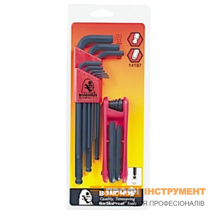 Set of BONDHUS hex wrenches 9 pcs, 1,5-10,0 mm + BONDHUS wrench set hex, folding 7 pcs, 2-8 mm, spherical, IP, Set of BONDHUS hex wrenches 9 pcs, 1,5-10,0 mm + BONDHUS wrench set hex, folding 7 pcs, 2-8 mm, spherical, IP,