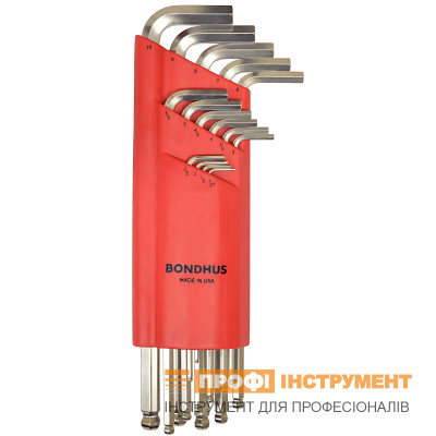 Набор ключей шестигранных BONDHUS 1,27-10,0 мм (15 шт) (17095)