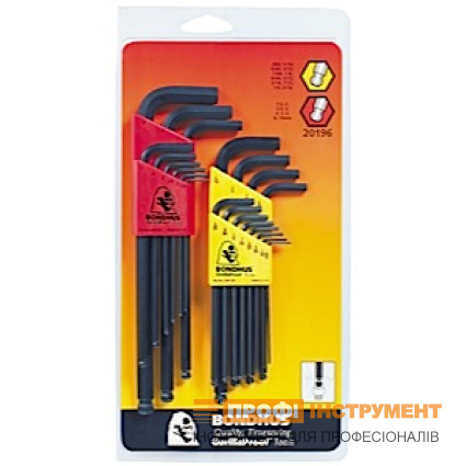 Set of BONDHUS hex wrenches 21 pcs, ,050-5/16" + 1,5-10mm, spherical, IP, Set of BONDHUS hex wrenches 21 pcs, ,050-5/16" + 1,5-10mm, spherical, IP,