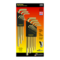 Set of BONDHUS hex wrenches 22 pcs, ,050-3/8" + 1,5-10mm, spherical, GoldGuard Series, IP,