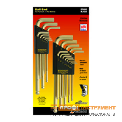 Set of BONDHUS hex wrenches 22 pcs, ,050-3/8" + 1,5-10mm, spherical, GoldGuard Series, IP, Set of BONDHUS hex wrenches 22 pcs, ,050-3/8" + 1,5-10mm, spherical, GoldGuard Series, IP,