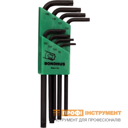 Набор ключей BONDHUS ( БОНДХУС ) TORX 0 8 шт; TR9/TR10/TR15/TR20/TR25/TR27/TR30/TR40.