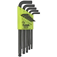 Набір ключів BONDHUS (БОНДХУС) шестигранних дюймів. 13 шт, .050-3/8", серія ProHold, сферич., подовжений