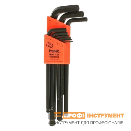 Set of BONDHUS ProHold Allen keys 1.5-10.0 mm, 9 pcs (74999) Set of BONDHUS ProHold Allen keys 1.5-10.0 mm, 9 pcs (74999)