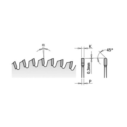 CMT saw blade - 190x2.8x30 mm; Z 40; -6 deg; TCG; aluminum; col. met.; laminate, plastics, wood (296.190.40M)