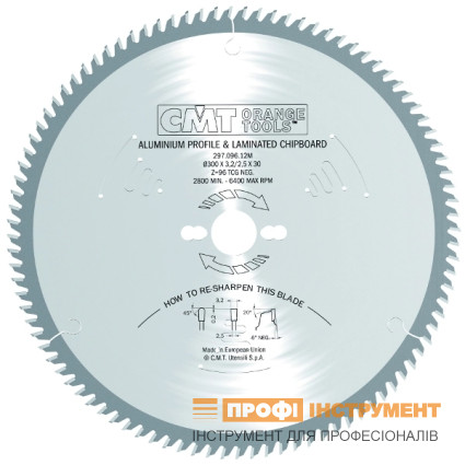 Saw blade CMT 500x4x32 mm, Z 120, -6 degrees TCG, aluminum, laminate, wood ()