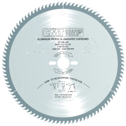 Saw blade CMT 500x4x32 mm, Z 120, -6 degrees TCG, aluminum, laminate, wood ()
