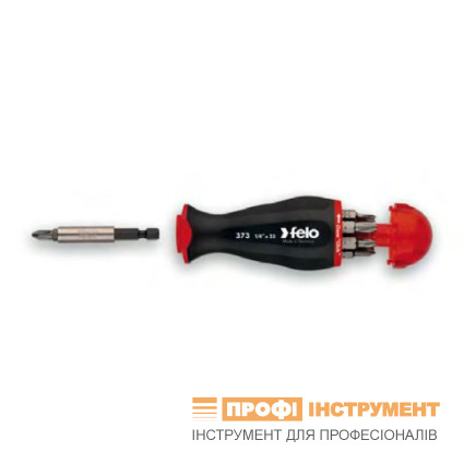Отвертка FELO с магнитным держателем бит 1/4" 4,0х0,8 мм/ 5,5х1,0 мм/ 6,5х1,2 мм/ PH0/ PH1/ PH2/ PZ1/ PZ2 (37310805)