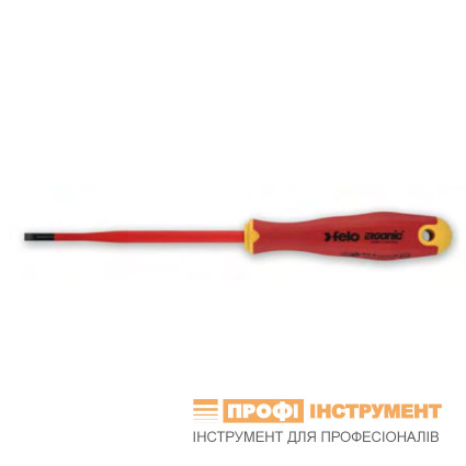 Викрутка високовольтна FELO ERGONІC VDE E-slim 1000V шліц 3,0х0,5x100х105 мм (41393090)