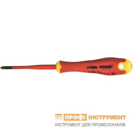 Викрутка FELO діелектрична хрестова ERGONІC VDE E-slim 1000V PZ1x80х105 мм (41519290)