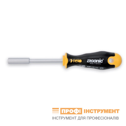 Отвертка-держатель бит FELO ERGONІС 1/4"х100х101 мм; конструкция ручки против переката (43812540)