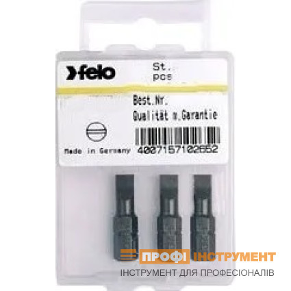 Біта FELO 4.5x0.6/5.0х0.8/6.0x1.0 х25 мм, 1/4", C 6,3, ВОХ (3 шт.) (02093316)