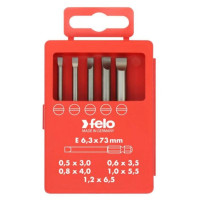 Набір біт FELO PROFI INDUSTRIAL шліц 3,0x0,5 / 3,5х0,6 / 4,0х0,8 / 5,5х1,0 / 6,5х1,2 х73 мм (03091716)